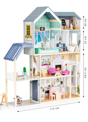 Wooden Dollhouse Crystal with LED Lights