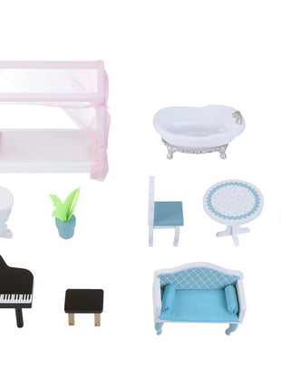 Wooden Dollhouse Emily with LED Lights