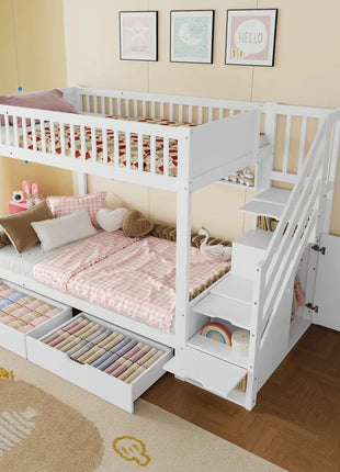 Letto a castello (senza materasso), lettino per bambini, cassettiera, scaffale, armadio, vano portaoggetti, 90x cm, bianco