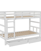 Letto a Castello Anajqaqia 90 x 200 cm, in Legno Massello, con Scala, 2 Cassetti e Rete a Doghe, Letto per Bambini