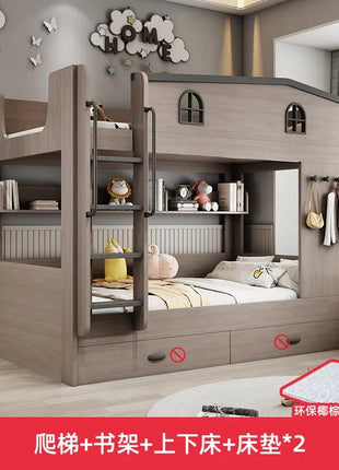 Letto a castello per bambini con cassetto portaoggetti loft letto matrimoniale Scale da arrampicata cornici complete Queen Wooden literas de 2 camas mobili per camera da letto
