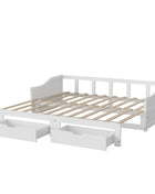 Fanganeg Letto a castello per bambini con scaletta, divano letto estraibile 90 x 200 cm con 2 basi a doghe, letto a castello con barriera di sicurezza, bianco