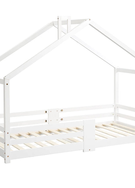 KOMHTOM Letto per bambini 90x200 cm in legno di pino bianco senza materasso