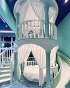 Letto a Castello per Bambini J Normal, Decorazione Moderna con Scivolo, Letto Principessa, Box per Bambini, Arredamento per la Casa