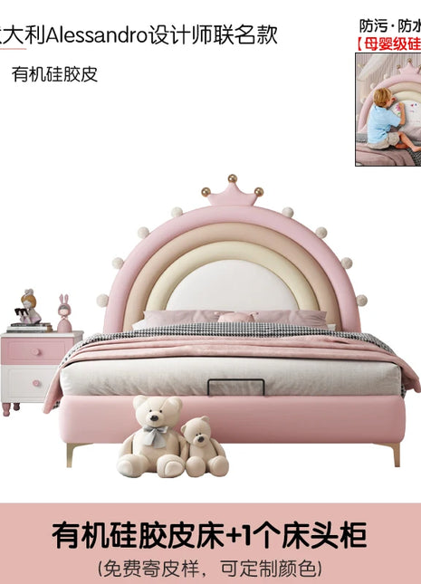 Letti per bambini rosa Europa Decorazione Letti per bambini in legno personalizzati economici semplici Design singolo Moderno Lettino Per Bambini Mobili per la casa