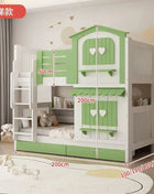 Letto a Castello per Bambine JC, Letto a Due Piani Rosa Stile Principessa con Scivolo