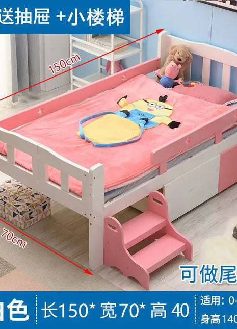 Letto singolo in legno per bambini Princess Lit Enfant, con sponda di sicurezza allargata e cuciture rinforzate, per neonati e bambini