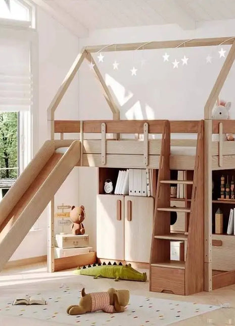 Letti per bambini a due piani Letti per bambini singoli nordici semplici e minimalisti in legno Design personalizzato Moderno Lettino Per Bambini Mobili per la casa