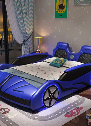 Letti per bambini a forma di auto normale Guardrail di sicurezza Letti per bambini dal design singolo Box Mobili per bambini illuminati in stile moderno per la casa
