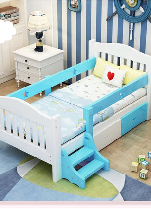 Letto singolo in legno per bambini Princess Lit Enfant, con sponda di sicurezza allargata e cuciture rinforzate, per neonati e bambini