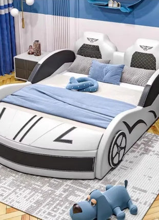 Letti per bambini a forma di auto normale Guardrail di sicurezza Letti per bambini dal design singolo Box Mobili per bambini illuminati in stile moderno per la casa