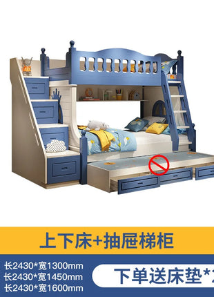 Letto per bambini Ragazzi Letto alto e basso a castello Letto per madre e bambino Scivolo A due strati rialzato
