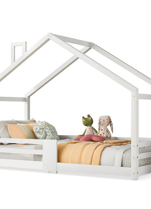 KOMHTOM Letto per bambini 90x200 cm in legno di pino bianco senza materasso