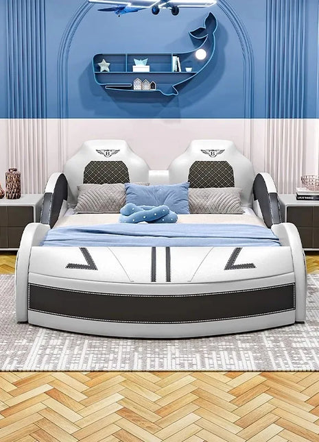 Letti per bambini a forma di auto normale Guardrail di sicurezza Letti per bambini dal design singolo Box Mobili per bambini illuminati in stile moderno per la casa