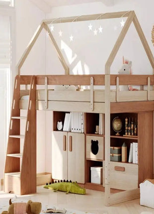 Letti per bambini a due piani Letti per bambini singoli nordici semplici e minimalisti in legno Design personalizzato Moderno Lettino Per Bambini Mobili per la casa