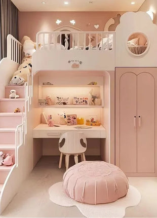 Luxuce Scale Normale Letti per bambini Decker Guardrail Singolo Moderno Ragazze Letti per bambini Principessa Singolo Camas Mobili per bambini Casa