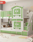 Letto a Castello per Bambine JC, Letto a Due Piani Rosa Stile Principessa con Scivolo