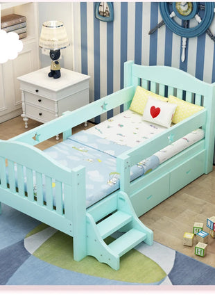 Letto singolo in legno per bambini Princess Lit Enfant, con sponda di sicurezza allargata e cuciture rinforzate, per neonati e bambini