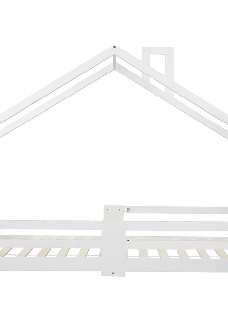 KOMHTOM Letto per bambini 90x200 cm in legno di pino bianco senza materasso