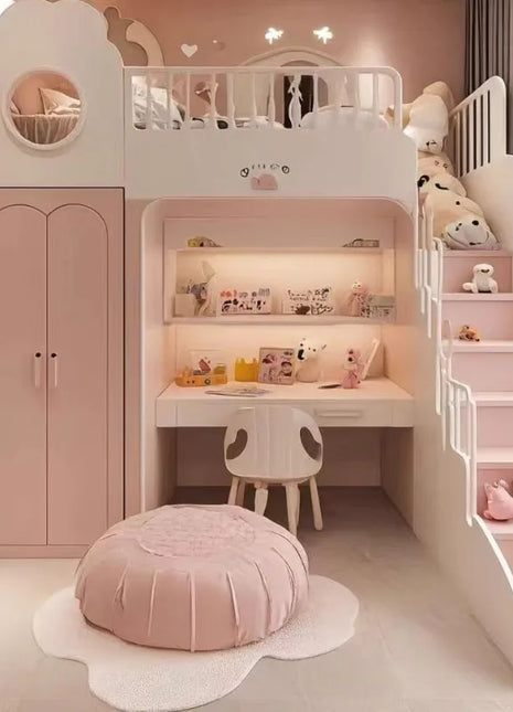 Luxuce Scale Normale Letti per bambini Decker Guardrail Singolo Moderno Ragazze Letti per bambini Principessa Singolo Camas Mobili per bambini Casa