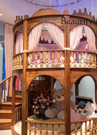Letto a Castello per Bambini J Normal, Decorazione Moderna con Scivolo, Letto Principessa, Box per Bambini, Arredamento per la Casa