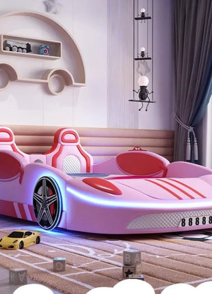 Letti per bambini di sicurezza normale Guardrail a forma di auto Box in stile moderno Letti per bambini Design per ragazzi Mobili per bambini singoli illuminati per la casa