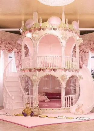 Letto a Castello per Bambini J Normal, Decorazione Moderna con Scivolo, Letto Principessa, Box per Bambini, Arredamento per la Casa