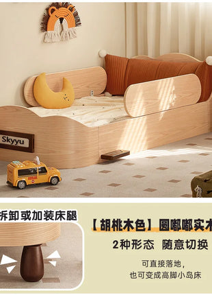 Kojima lettino per bambini in legno massello Montessori con guardrail piccolo bambino splicing grande ragazza principessa ragazzo singolo