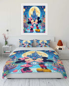 Set di Biancheria da Letto con Stampa Mickey e Minnie Mouse, Set in Microfibra con Federe, Copripiumino per Adulti, Set per Camera da Letto