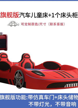 Letti per bambini di sicurezza normale Guardrail a forma di auto Box in stile moderno Letti per bambini Design per ragazzi Mobili per bambini singoli illuminati per la casa