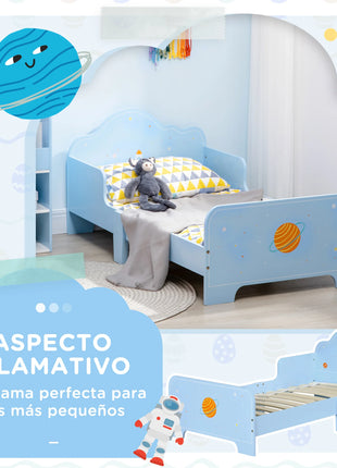 Zonekiz Letto per Bambini in Legno 143X74X59 cm per Bambini 3-6 Anni Carico 80 kg