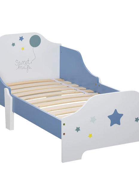 Letto Homcom per Bambini +3 Anni 143X74X59 cm con Stampa Stella Blu