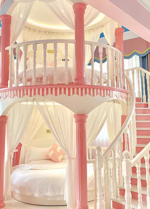 Letto a Castello per Bambini J Normal, Decorazione Moderna con Scivolo, Letto Principessa, Box per Bambini, Arredamento per la Casa