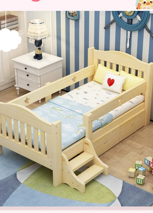 Letto singolo in legno per bambini Princess Lit Enfant, con sponda di sicurezza allargata e cuciture rinforzate, per neonati e bambini