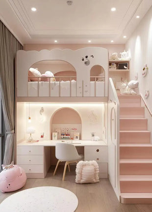 Luxuce Scale Normale Letti per bambini Decker Guardrail Singolo Moderno Ragazze Letti per bambini Principessa Singolo Camas Mobili per bambini Casa