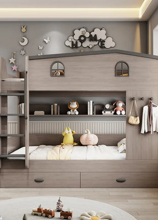 Letto a castello per bambini con cassetto portaoggetti loft letto matrimoniale Scale da arrampicata cornici complete Queen Wooden literas de 2 camas mobili per camera da letto