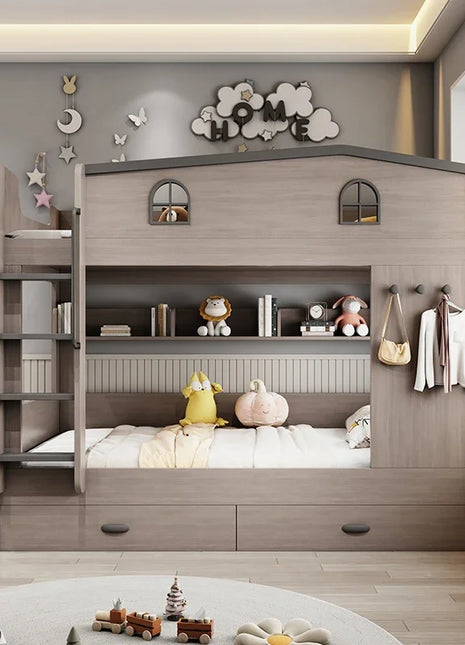 Letto a castello per bambini con cassetto portaoggetti loft letto matrimoniale Scale da arrampicata cornici complete Queen Wooden literas de 2 camas mobili per camera da letto