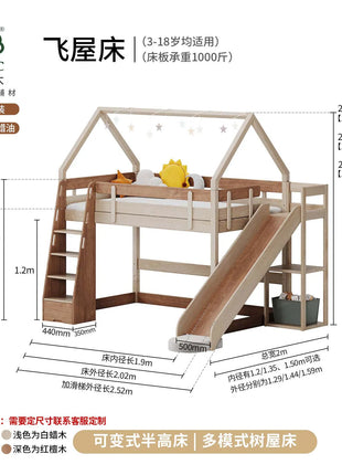 Letti per bambini a due piani Letti per bambini singoli nordici semplici e minimalisti in legno Design personalizzato Moderno Lettino Per Bambini Mobili per la casa