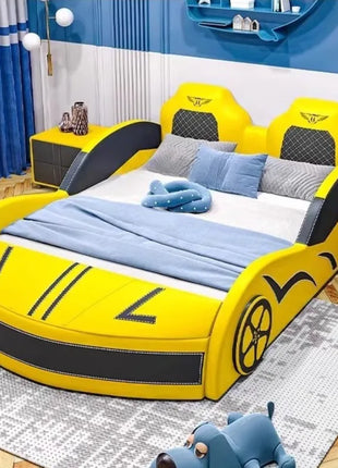 Letti per bambini a forma di auto normale Guardrail di sicurezza Letti per bambini dal design singolo Box Mobili per bambini illuminati in stile moderno per la casa