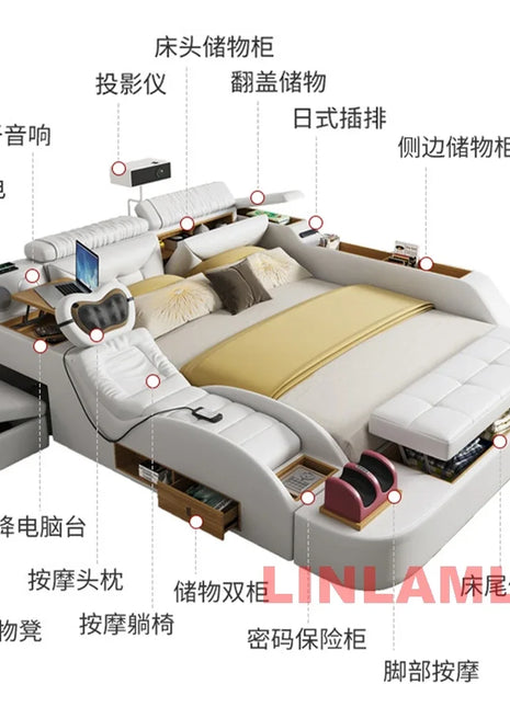 Linlamlim moderno multifunzionale Tech SMART BED 2 persone |