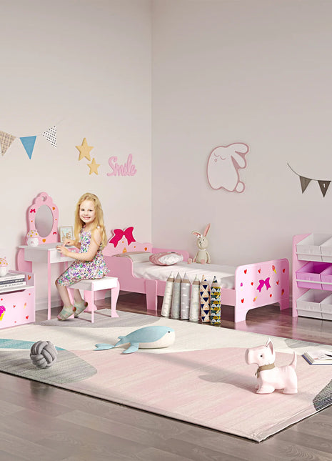 Zonekiz Letto per Bambini in Legno 143X74X59 cm per Bambini 3-6 Anni Carico 80 kg