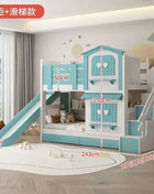 Letto a Castello per Bambine JC, Letto a Due Piani Rosa Stile Principessa con Scivolo