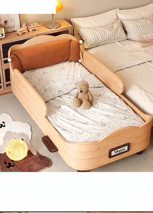 Kojima lettino per bambini in legno massello Montessori con guardrail piccolo bambino splicing grande ragazza principessa ragazzo singolo