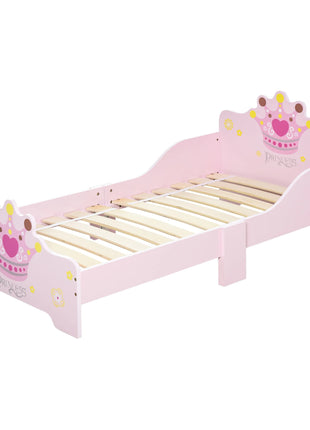 Letto HOMCOM per bambini + 3 anni 143x73x60 cm carico 50 kg rosa