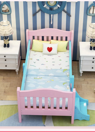 Letto singolo in legno per bambini Princess Lit Enfant, con sponda di sicurezza allargata e cuciture rinforzate, per neonati e bambini