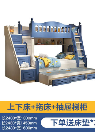 Letto per bambini Ragazzi Letto alto e basso a castello Letto per madre e bambino Scivolo A due strati rialzato