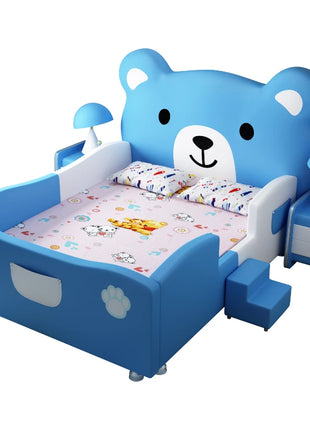 Creativo Orso Del Fumetto Letto Per Bambini Moderno Semplice Letto Principessa In Legno Massello 1.5m Letto Singolo Con Guardrail Cama Mobili Per La Casa