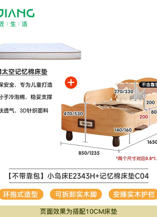 Kojima lettino per bambini in legno massello Montessori con guardrail piccolo bambino splicing grande ragazza principessa ragazzo singolo