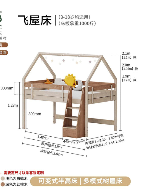 Letti per bambini a due piani Letti per bambini singoli nordici semplici e minimalisti in legno Design personalizzato Moderno Lettino Per Bambini Mobili per la casa