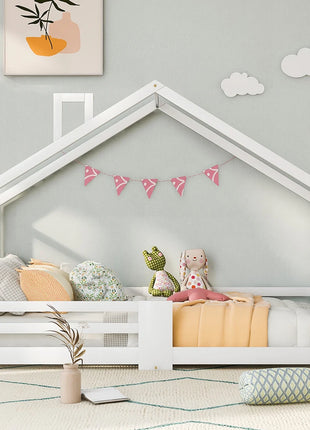 KOMHTOM Letto per bambini 90x200 cm in legno di pino bianco senza materasso